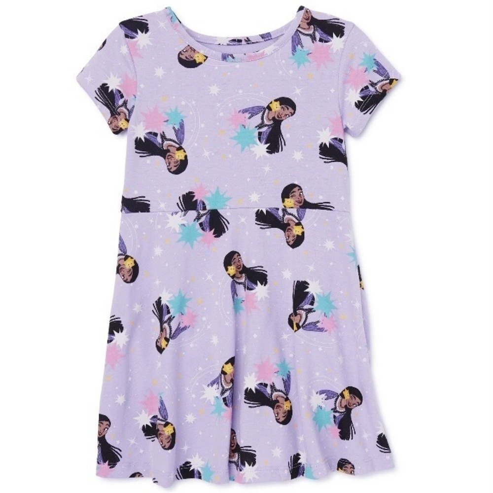 Disney Wish Toddler Girls Print Skater Dress 2T New with Tags Purple Rose Asha